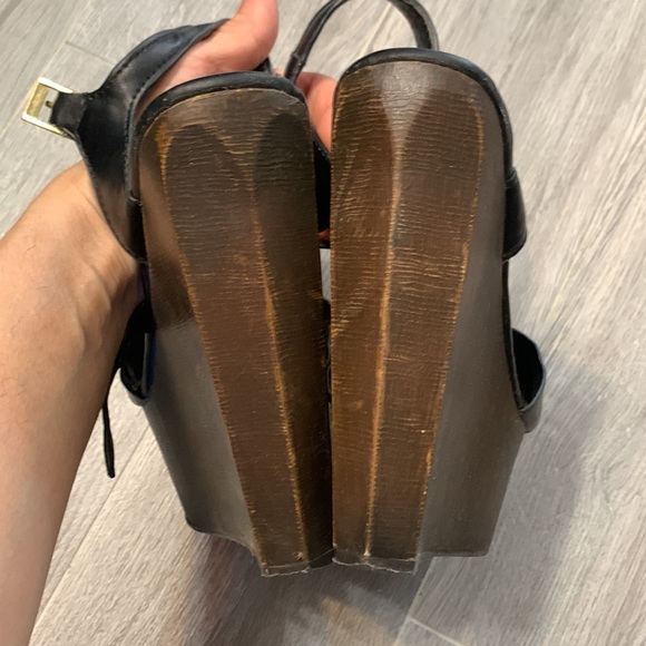 Vintage bamboo platform wedge heels 5.5 preowned - Picture 5 of 12